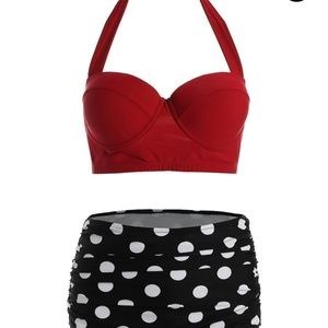Retro high waist pinup polka dot bikini